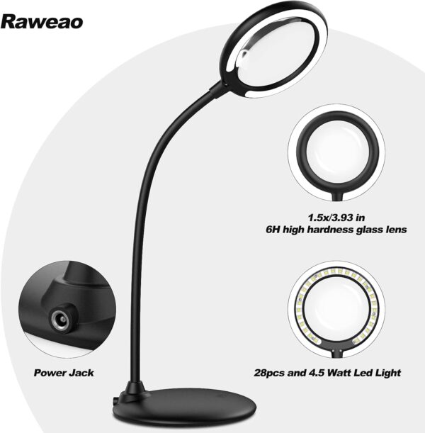 Raweao magnifying lamp glass features