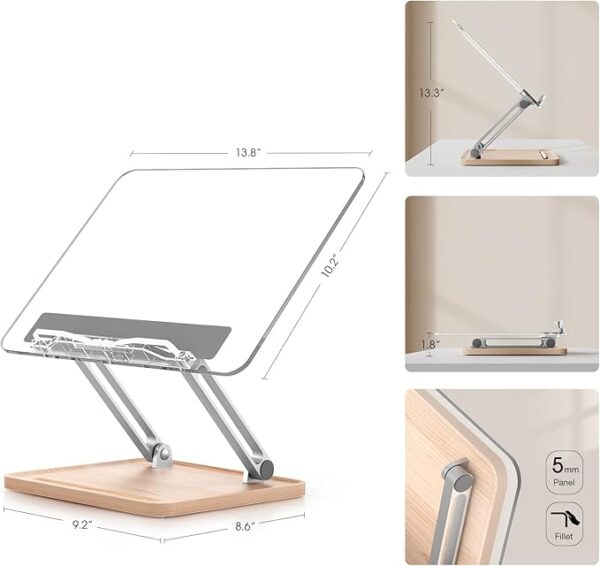 acrylic book stand size