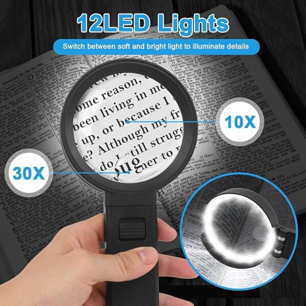 foldable handheld magnifier led lights