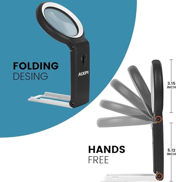 large lighted magnifying glass foldable
