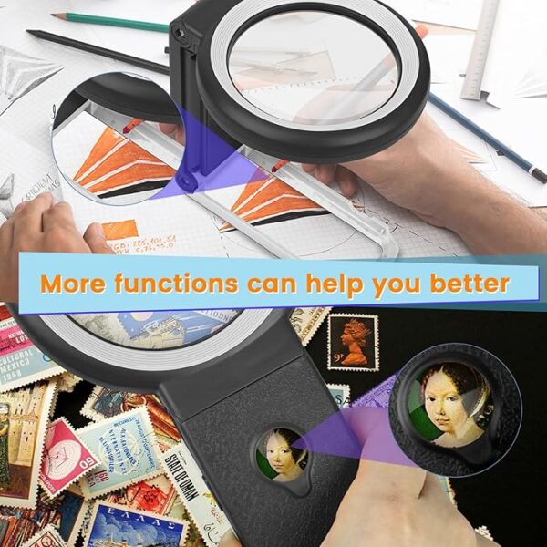 large lighted magnifying glass functions