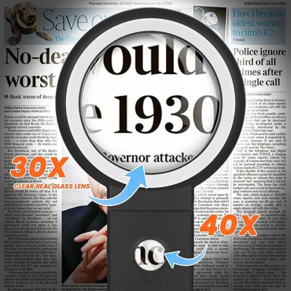 large lighted magnifying glass lens
