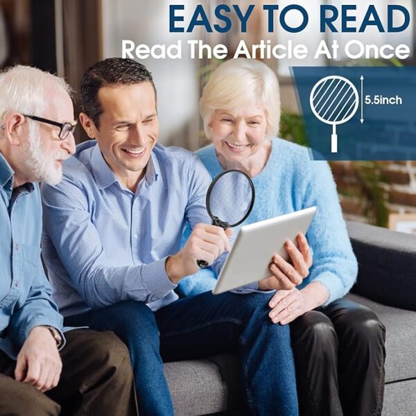 large magnifying glass reading