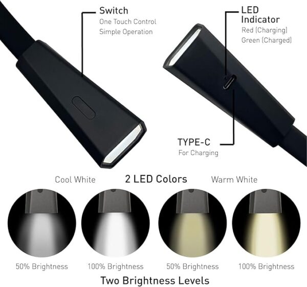 neck reading light brightness