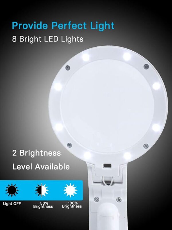 white magnifying glass with lights brightness