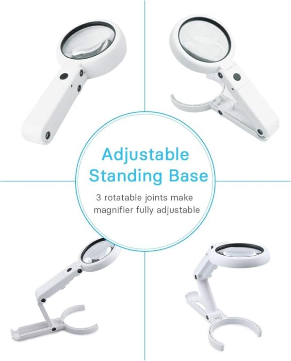 white magnifying glass with lights design
