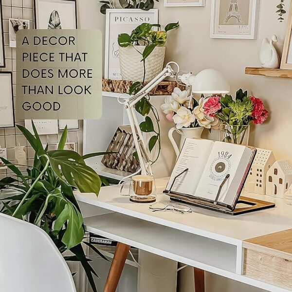 wood book holder stand at home