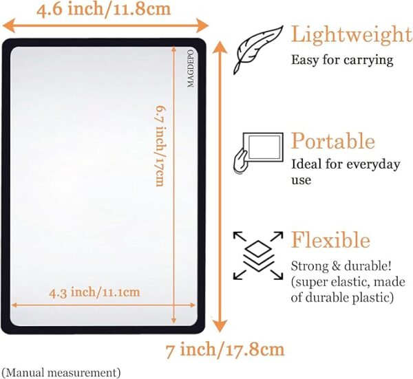 page magnifying sheet dimensions