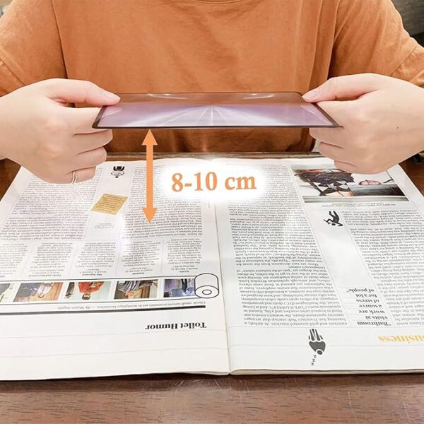 page magnifying sheet use in reading