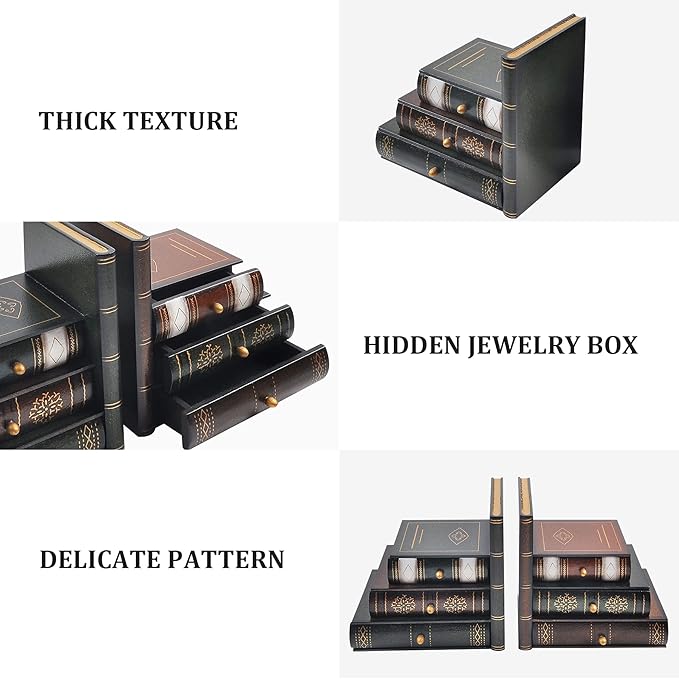 vintage decorative book organizer feature