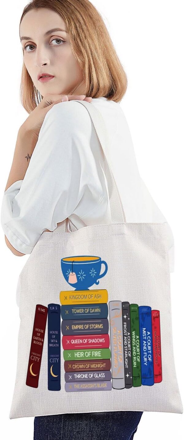 canvas tote bag side view