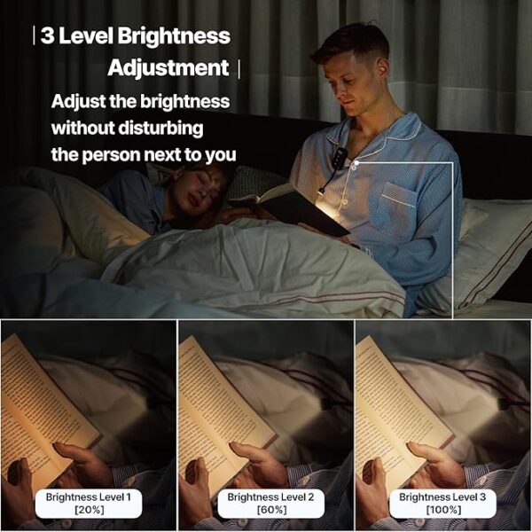 clip-on book light brightness levels