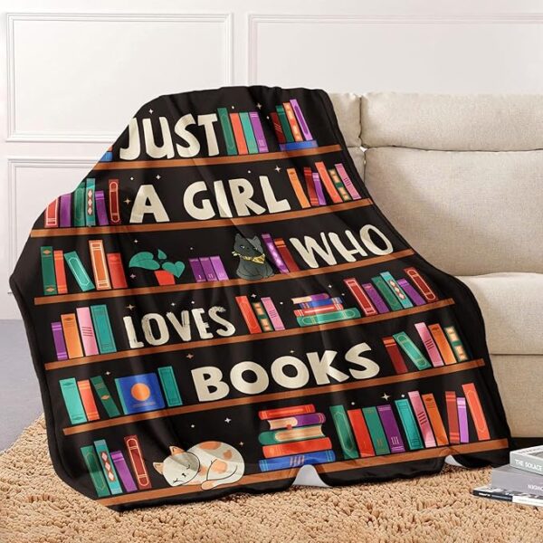 just a girl who loves books blanket design