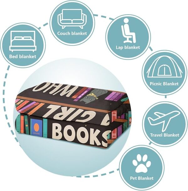 just a girl who loves books blanket uses