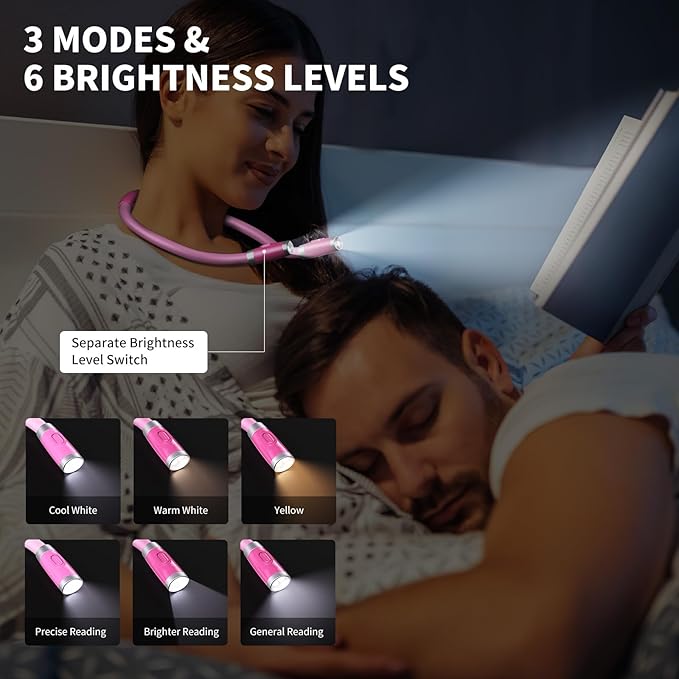 pink neck reading light brightness levels