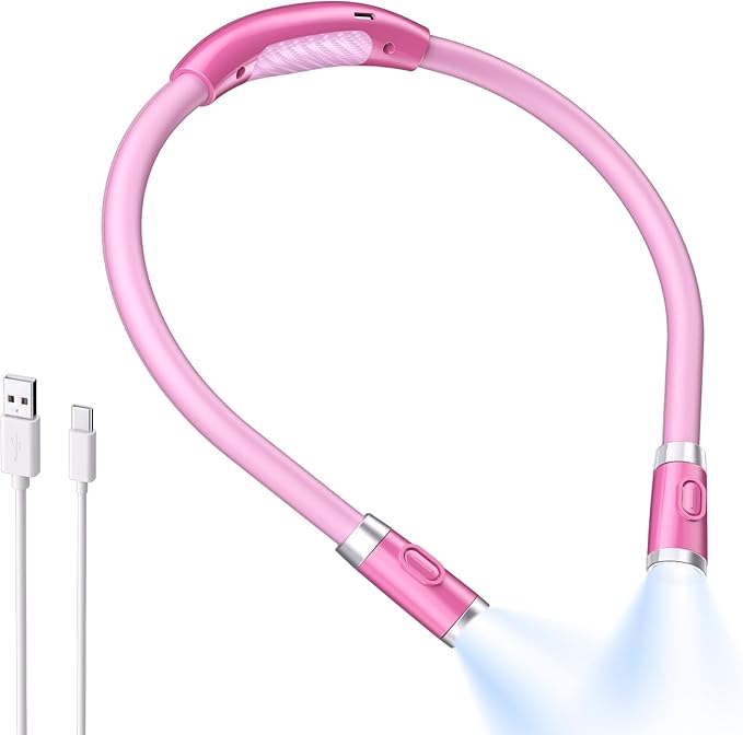pink neck reading light