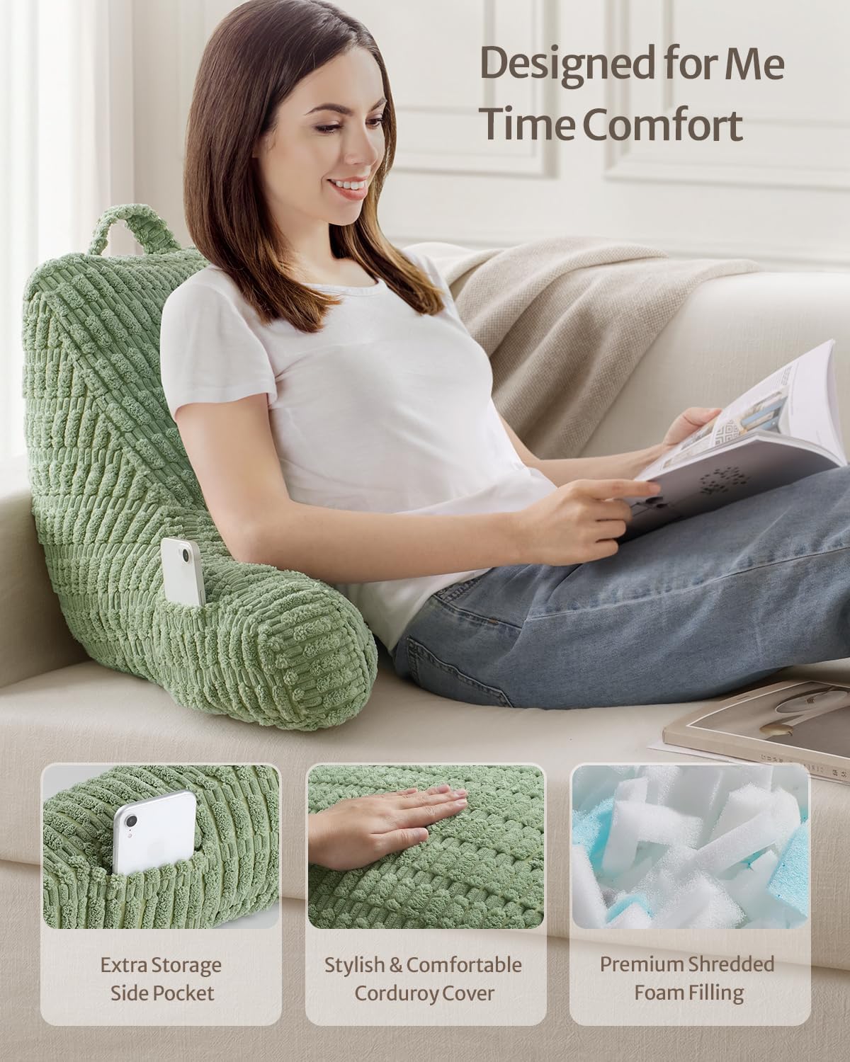 Blissful Diary reading pillow features