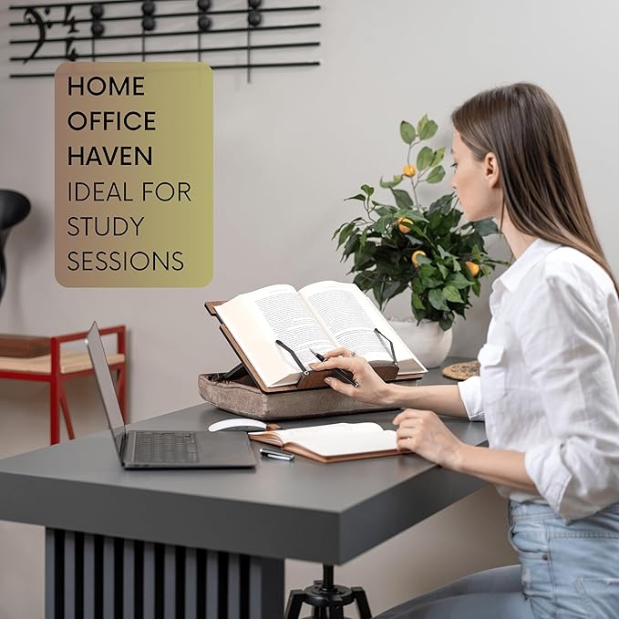 book holder with storage in use