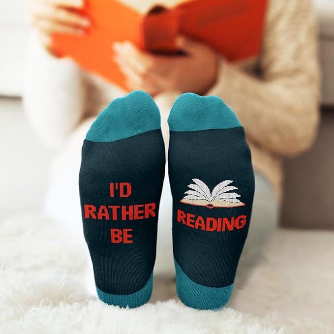 funny reading socks print