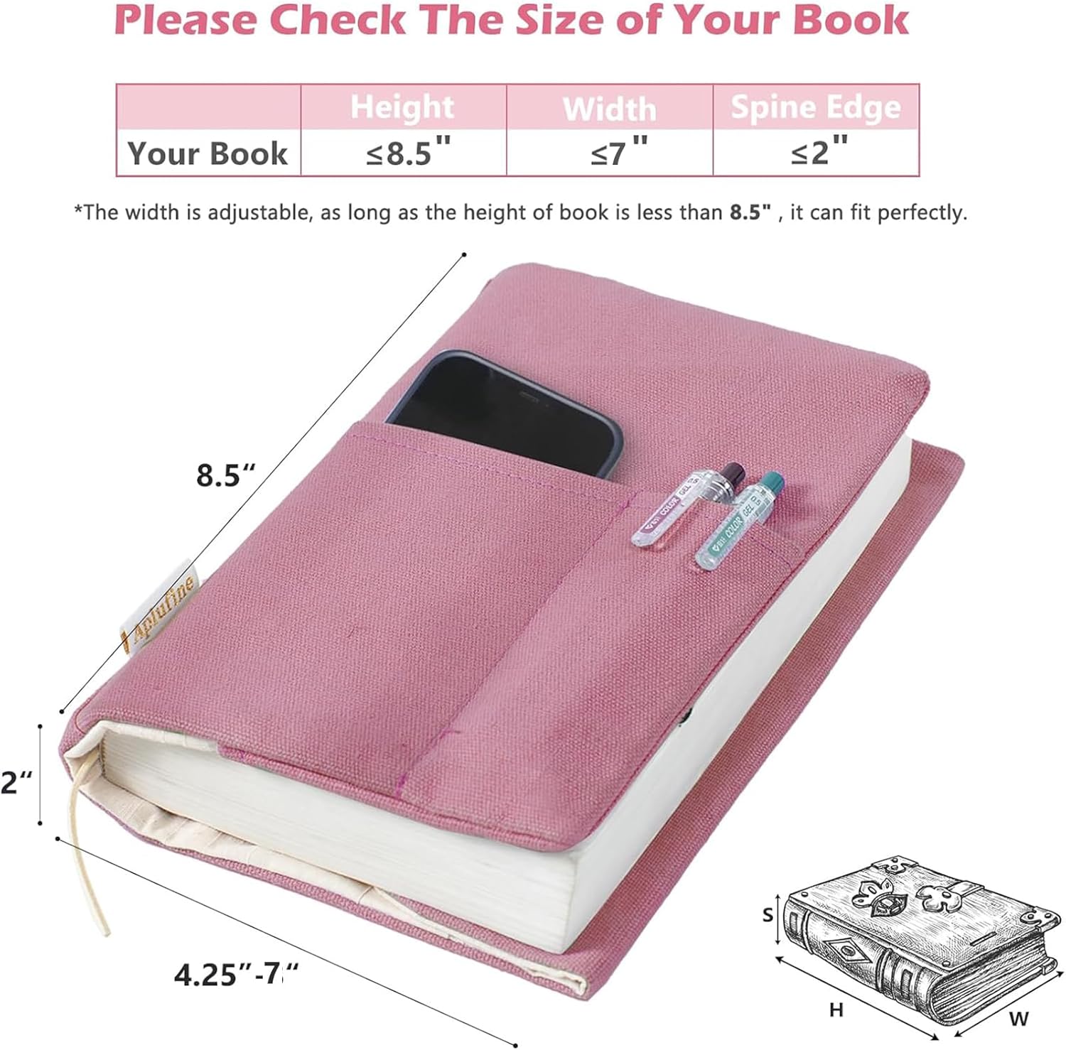 canvas book cover size