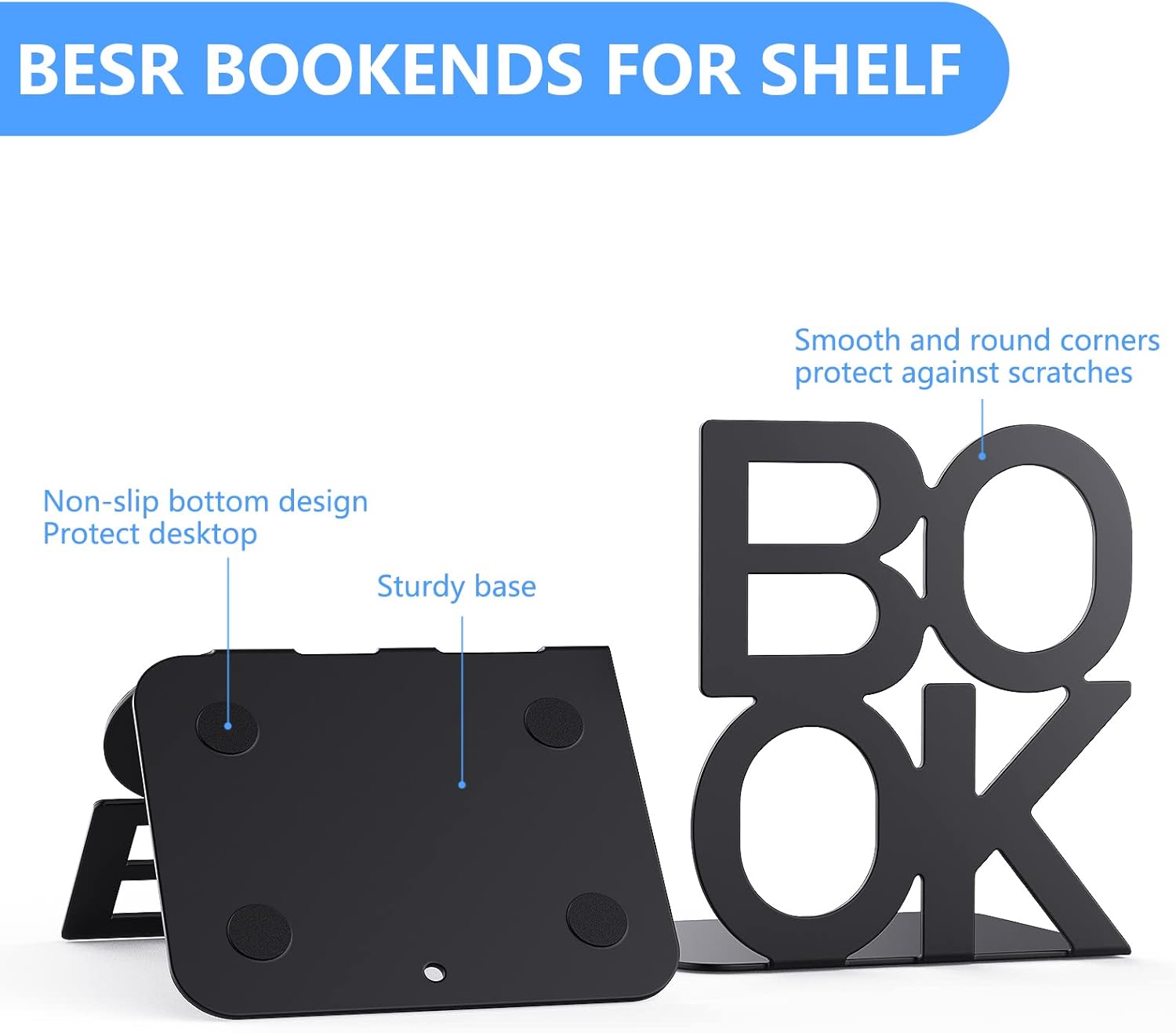 decorative metal book ends feature