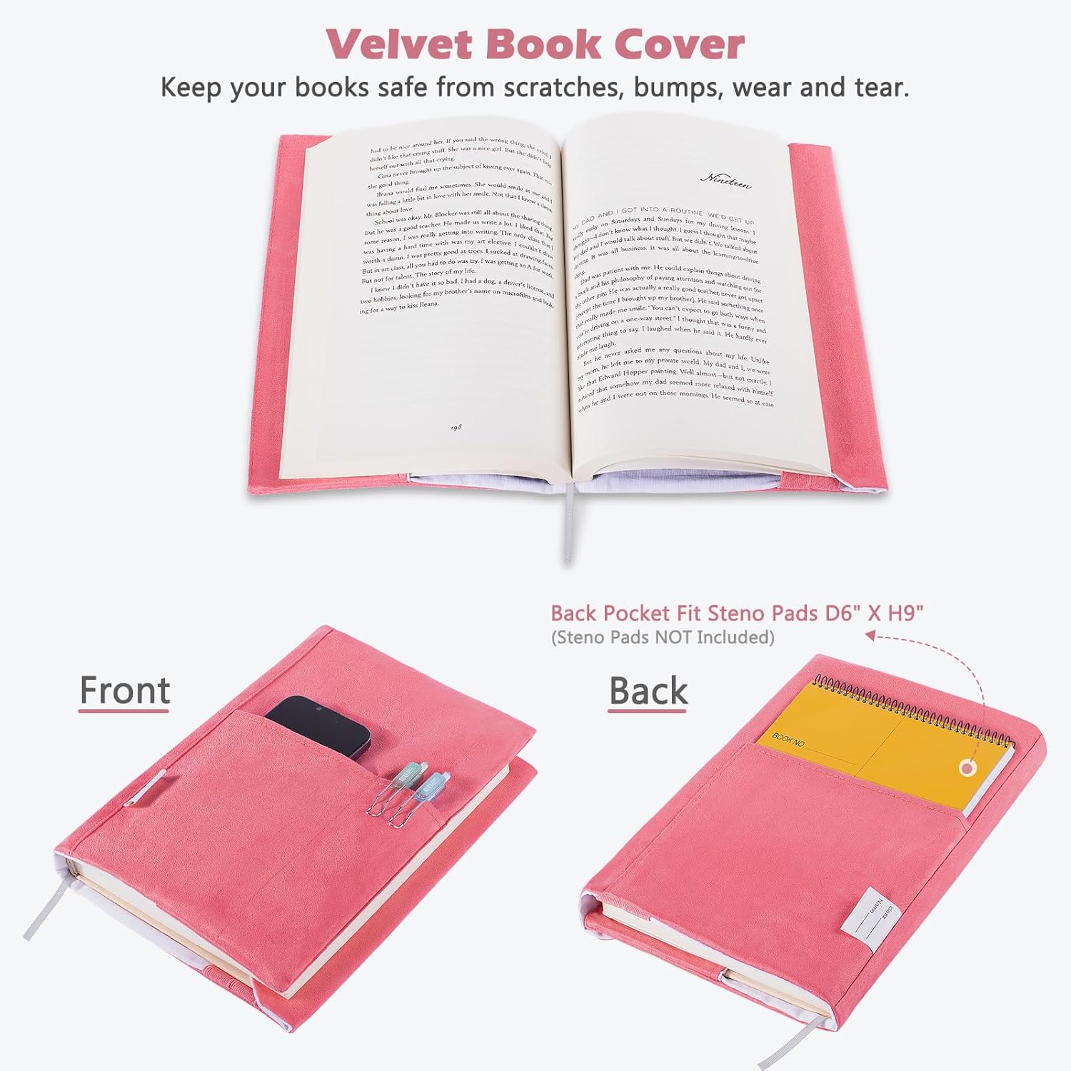 velvet book cover front and back