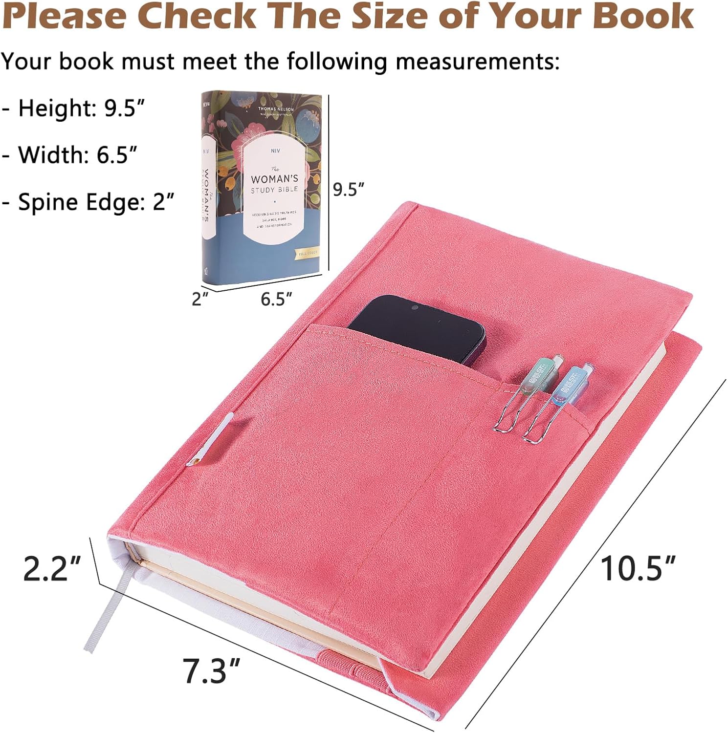 velvet book cover size